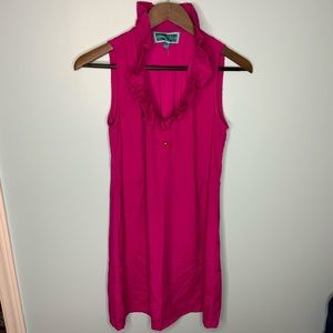 Southern Frock Hot Pink Ruffle Neck Sleeveless Dress Size XS